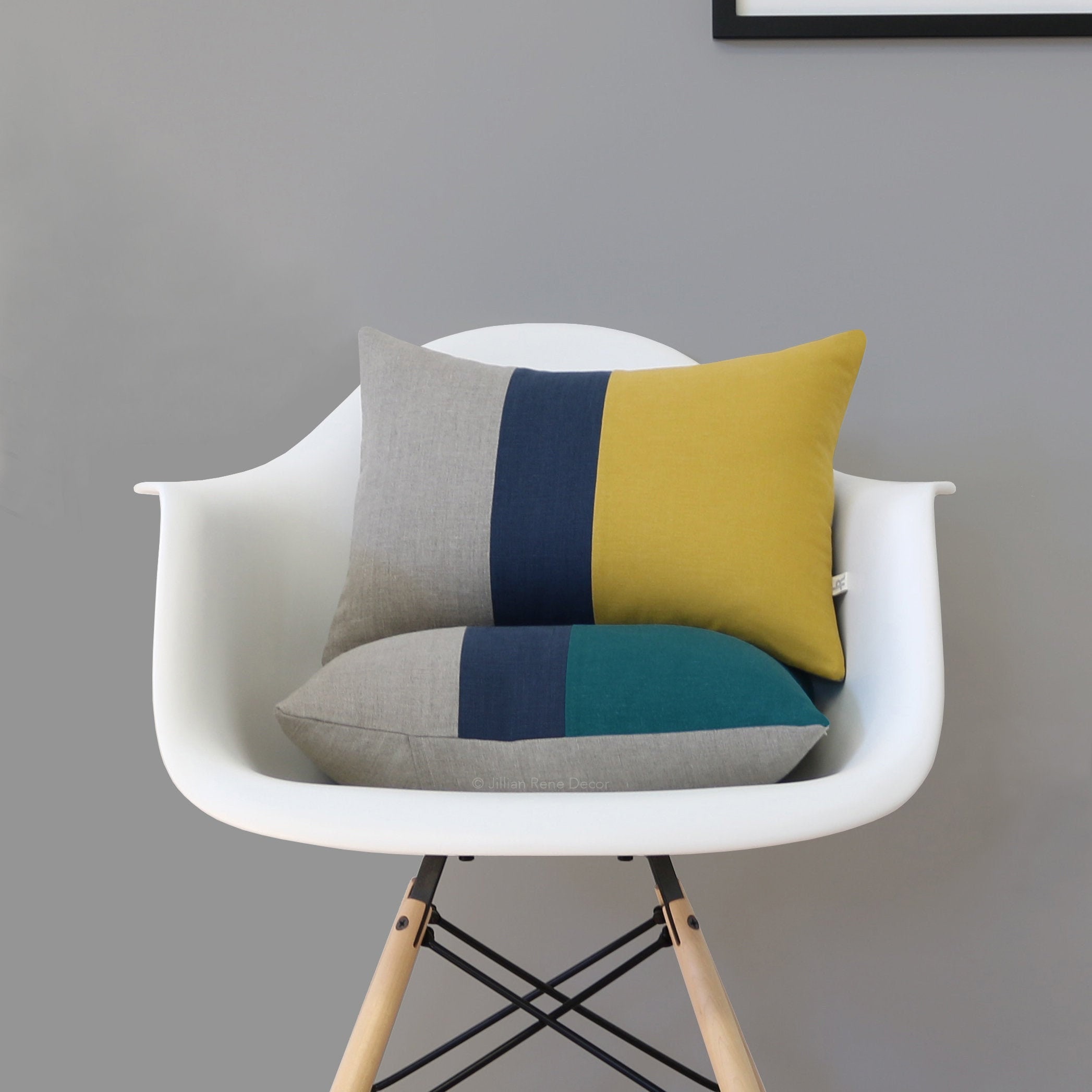 Custom Color Block Pillow Cover | Ensemble de 2 Original 12x16 Design Par Jillianrenedecor, Modern H