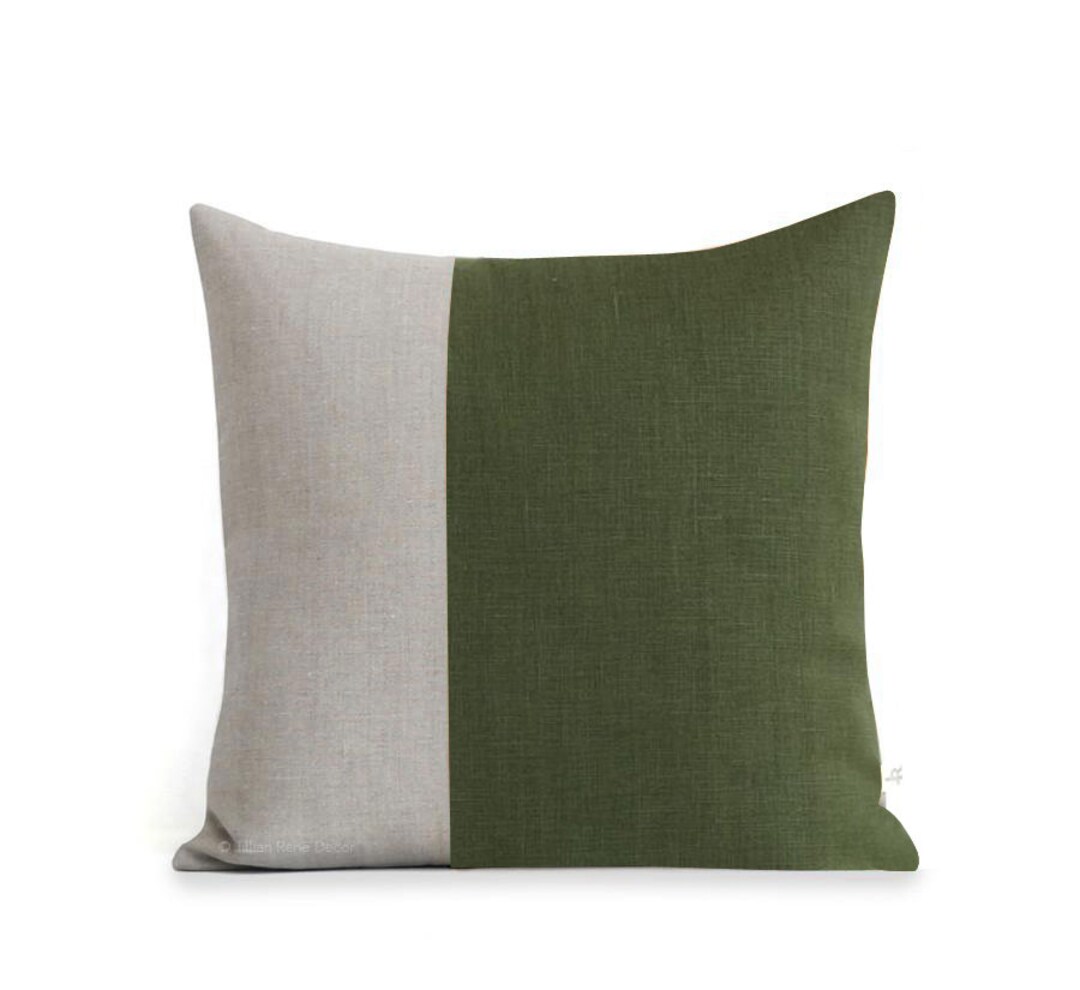 Olive Green Two Tone Pillow Cover 18x18 Etsy olive-green-two-tone-pillow-cover-18x18-etsy