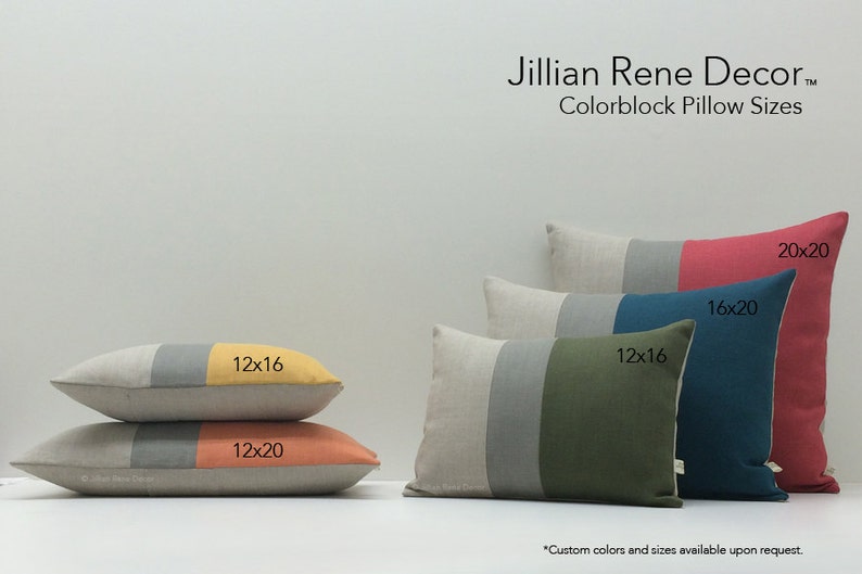 Decorative Pillows, Colorblock Pillow Cover in Lake or Amethyst Linen with Grey Stripe by Jillian Rene Decor Dark Teal Purple FW2015 image 3