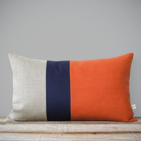Orange Stripe Pillow Etsy