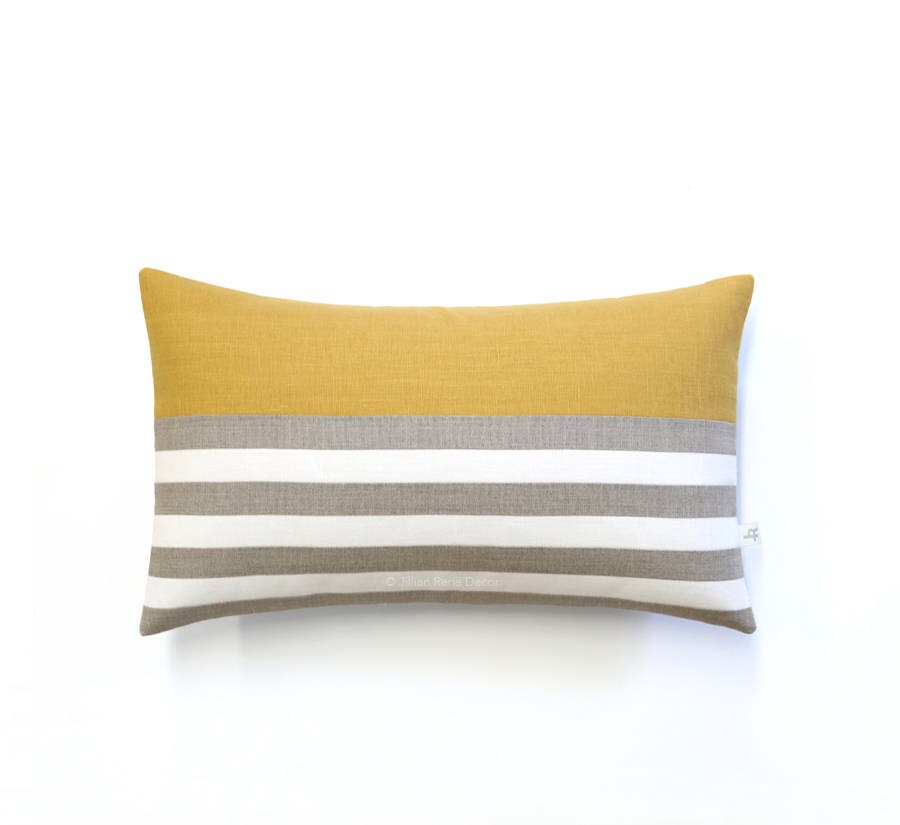 yellow stripe pillow