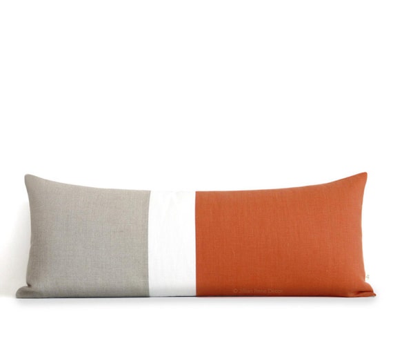 14x35 Burnt Orange Colorblock Pillow Throw Pillow Cover Color: Burnt Orange