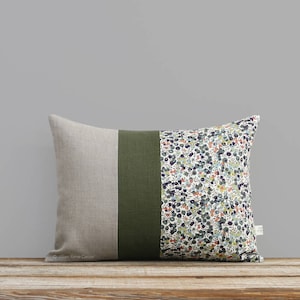 LIMITED EDITION: Liberty Print Pillow Cover Wiltshire Leaf & Berry 12x16 by JillianReneDecor, Fall Lumbar Pillow, Olive Green, Sienna, Navy image 1