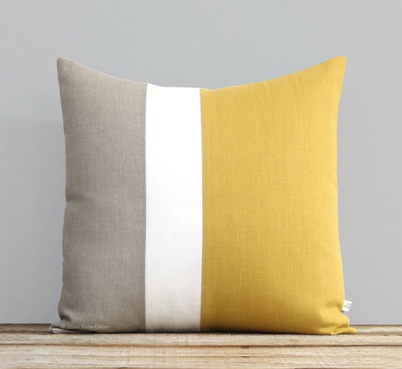 Yellow Color Block Pillow Cover Spring Decorative Pillow Etsy
