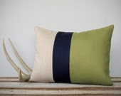 Linden Green Color Block Pillow | Autumn Home Decor by JillianReneDecor | Rustic Fall | Modern Cabin | Moss | Father's Day