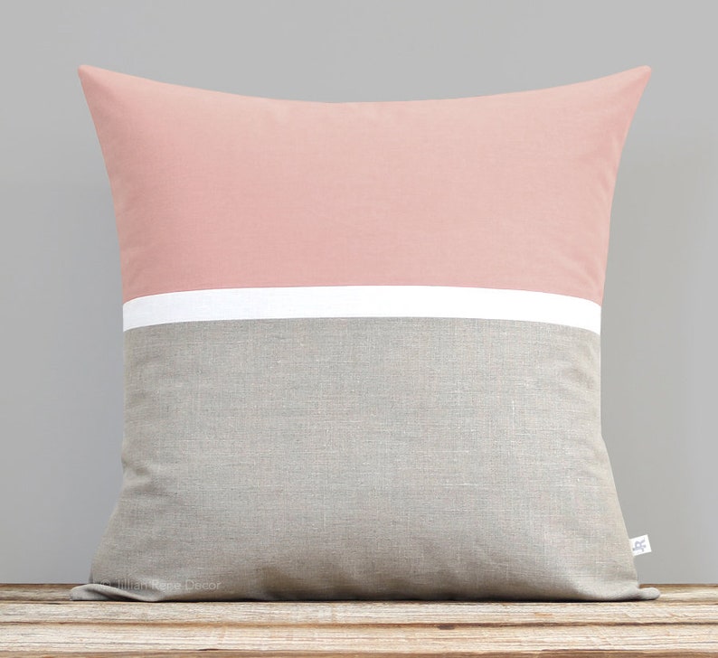 Blush Horizon Line Pillow Cover with Blush Horizon Line Pillow Cover with