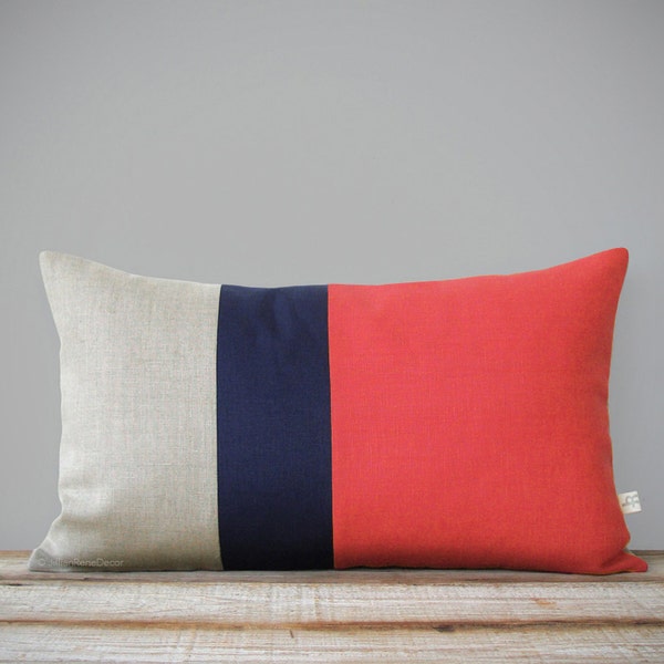 Navy Striped Pillow Etsy