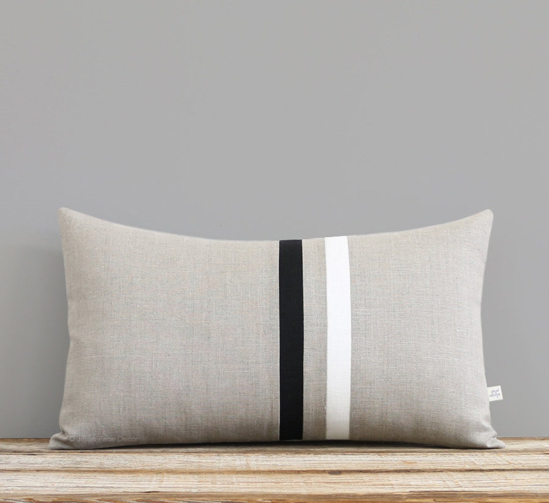 Black and White Striped Pillow Cover 12x20 Modern Home Decor by ...