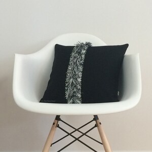 Modern Macrame Fringe Pillow Cover with Hand Knotted Tassel Accents by JillianReneDecor - Mod Home Decor - Boho - Black and Cream