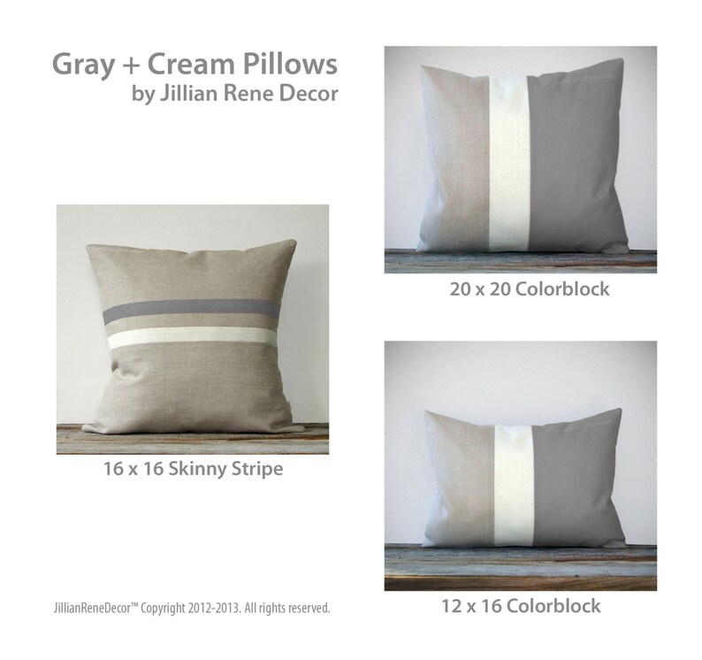 Gray and Cream Striped Pillow Cover 12x20 Modern Home Decor Etsy