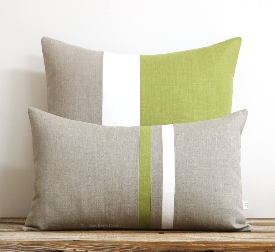 Olive Decorative Pillow Cover Set 12x20 Stripe Pillow and Etsy