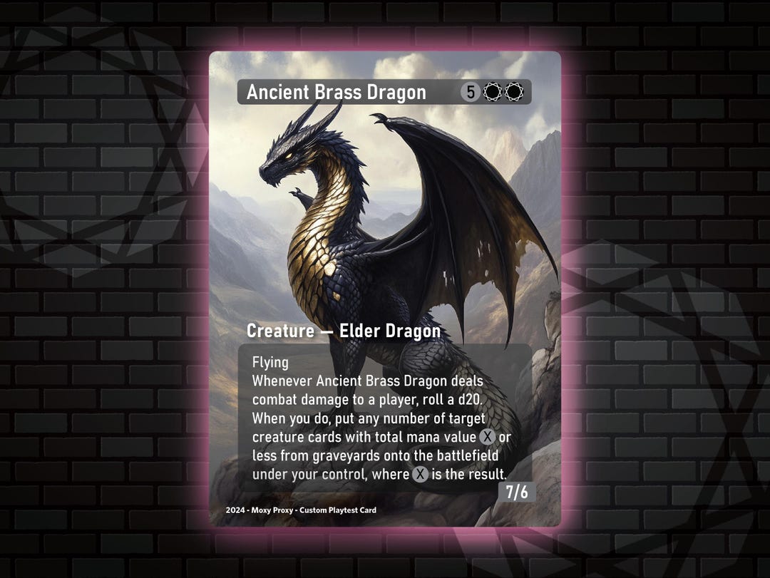 Ancient Brass Dragon - Alternate Full Custom Art MTG Proxy - Etsy