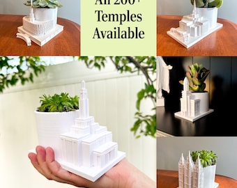 LDS Temple Succulent Planter – Custom LDS Temple Wedding Gift, Choose Your Temple 3D Printed Replica - Plant NOT Included