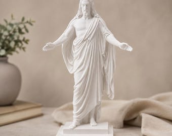 Christus Statue | 3D Printed Matte White | Wedding, Baptism or Family Gift | Jesus Christ Decor