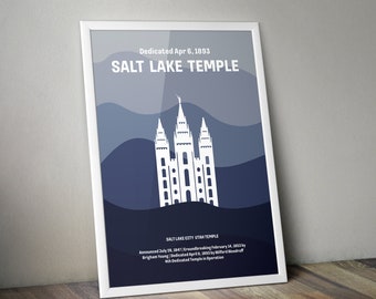 Salt Lake City Temple Artwork Printable | LDS Temple Printable | Church of Jesus Christ | Temple Print | Wedding Gift | Anniversary Gift