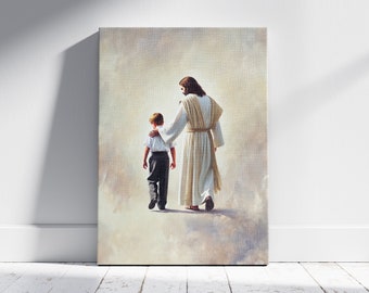 LDS Baptism Gift for Boy Jesus portrait with a Boy Portrait Baptism I am a Child of God LDS Baptism Print Jesus with Boy Come Follow Me