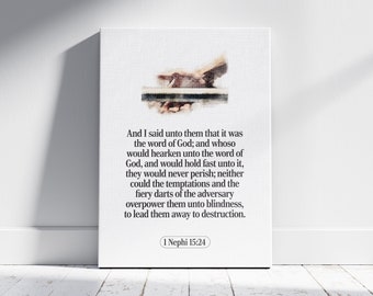 LDS Printable Wall Art Iron Rod Inspirational Book of Mormon Quote Watercolor LDS Art Spiritual Home Decor Religious Gift Scripture Print
