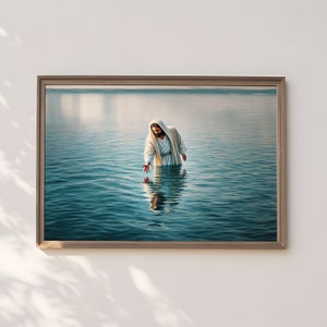 Jesus Walking on Water Art Religious Bible Art Christian Wall Art LDS Art DIGITAL PRINT Jesus Christ Home Decor