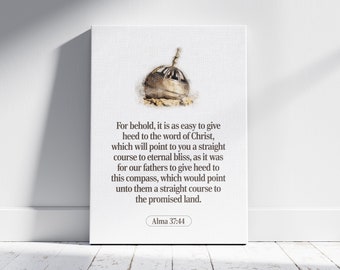 Liahona LDS Printable Wall Art Inspirational Book of Mormon Quote Watercolor LDS Art Home Decor Spiritual Scripture Print