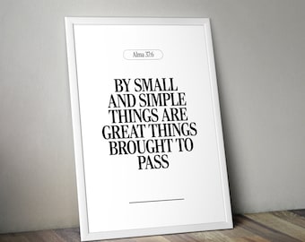 LDS Wall Art Print By Small and Simple Things Inspirational Book of Mormon Verse Minimalist Scripture Art Instant Download Gift Home Decor