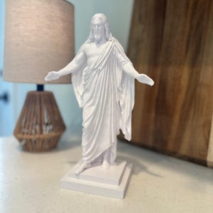 LDS Christus Statue 3D Gedruckt Detailreich Weiß | LDS Hochzeit oder Taufe Geschenk Jesus Christus Dekor Christus Statue