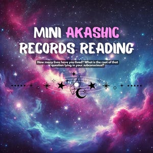 Mini lectura de Registros Akáshicos, intuitiva, bloqueos y restricciones, vida pasada, propósito del alma, sanación del karma, lectura clarividente espiritual
