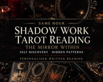 Shadow Work Tarot Reading, Same Hour, Inner Clarity, Hidden Patterns, 6 Card Personalized Read
