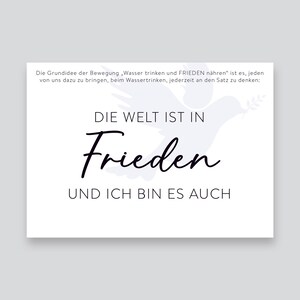 Mantra della pace // cartolina // carta con detto / bianco e nero // minimalista