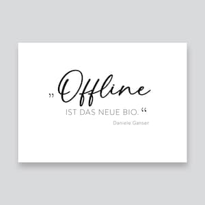 Offline // Cartolina / Citazione di Daniele Ganser / bianco e nero / minimalista