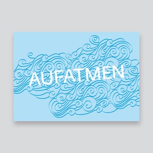 AUFATMEN // Postkarte / farbig / mit Ornament / minimalistisch
