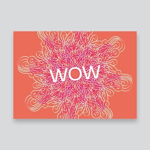 WOW // Postkarte / farbig / mit Ornament / minimalistisch