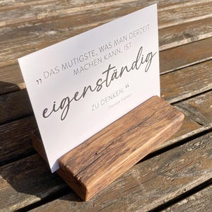 Kaarthouder van oud hout (Zwarte Woud) / ansichtkaartenstandaard // 1-rijige kaartenstandaard / geolied eiken / vintage / bruinzwart / 13 cm breed