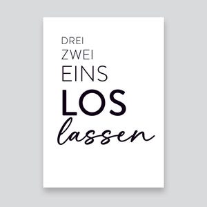 LET GO // carte postale / carte de dicton / noir et blanc / minimaliste