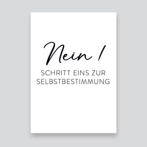 Non! – Autodétermination // carte postale / carte à dire / noir et blanc // minimaliste