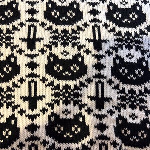 Cats & Daggers Machine Knitting Pattern – Gothic Cat Digital Download