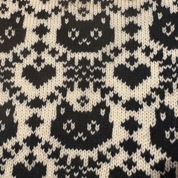 Cats and hearts machine knitting punch card SVG & PNG