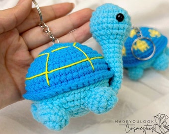 Turtle Crotchet Keychain Handmade Crotchet Amigurumi Turtle Custom Color Turtle Accessories Crotchet Bag Hanging Personalized Gifts For Her