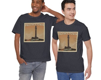 Camiseta vintage de Provincetown: Celebre el espíritu LGBTQ+, el icónico monumento al peregrino y las vibraciones veraniegas de Cape Cod