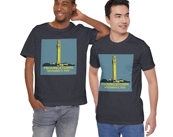 Camiseta unisex Provincetown Monument - Camisa de hombre del Orgullo Gay - Ropa casual LGBTQ+ - Jersey de manga corta