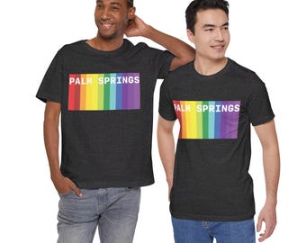 Camiseta del orgullo de Palm Springs - Ropa del orgullo LGBTQ - Camiseta LGBTQ colorida de Palm Springs - Camiseta del orgullo unisex para celebraciones