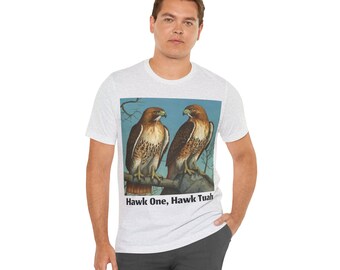 ¡Dos halcones y un juego de palabras! "Hawk One, Hawk Tuah" Camiseta divertida para hombre, camiseta Meme, regalos únicos para él