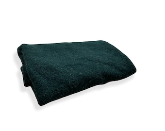 Dark Green Cashmere Scrap | Felted Wool Fabric Remnant | Preshrunk Sweater Pieces