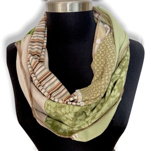 Upcycled Infinity Scarf Wrap - Washable Mobius Twisted Loop - made from recycled  t-shirts