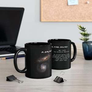 NGC 5765B Galaxy, Hubble Image Mug | Glossy Black Ceramic, Vibrant High-Res Print | 11 oz, 15 oz, Astronomy Gift