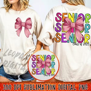 Senior 2025 PNG, Retro Graduation PNG, Sublimation Design, Digital Download Png, Class of 2025 png, High school Senior Png, Coquette bow png