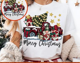 Merry Christmas Gnomes Png, Gnomes Truck, Christmas Santa Png, Christmas Gnomes Png, Family Gnomes Png, Sublimation Design, Christmas Truck