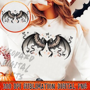 Halloween Bat Gothic Coquette Bow Png, Retro Halloween Png, Trending Png, Gothic Png, Black Bow Png, Soft Girl png, Gothic Png, Bat png