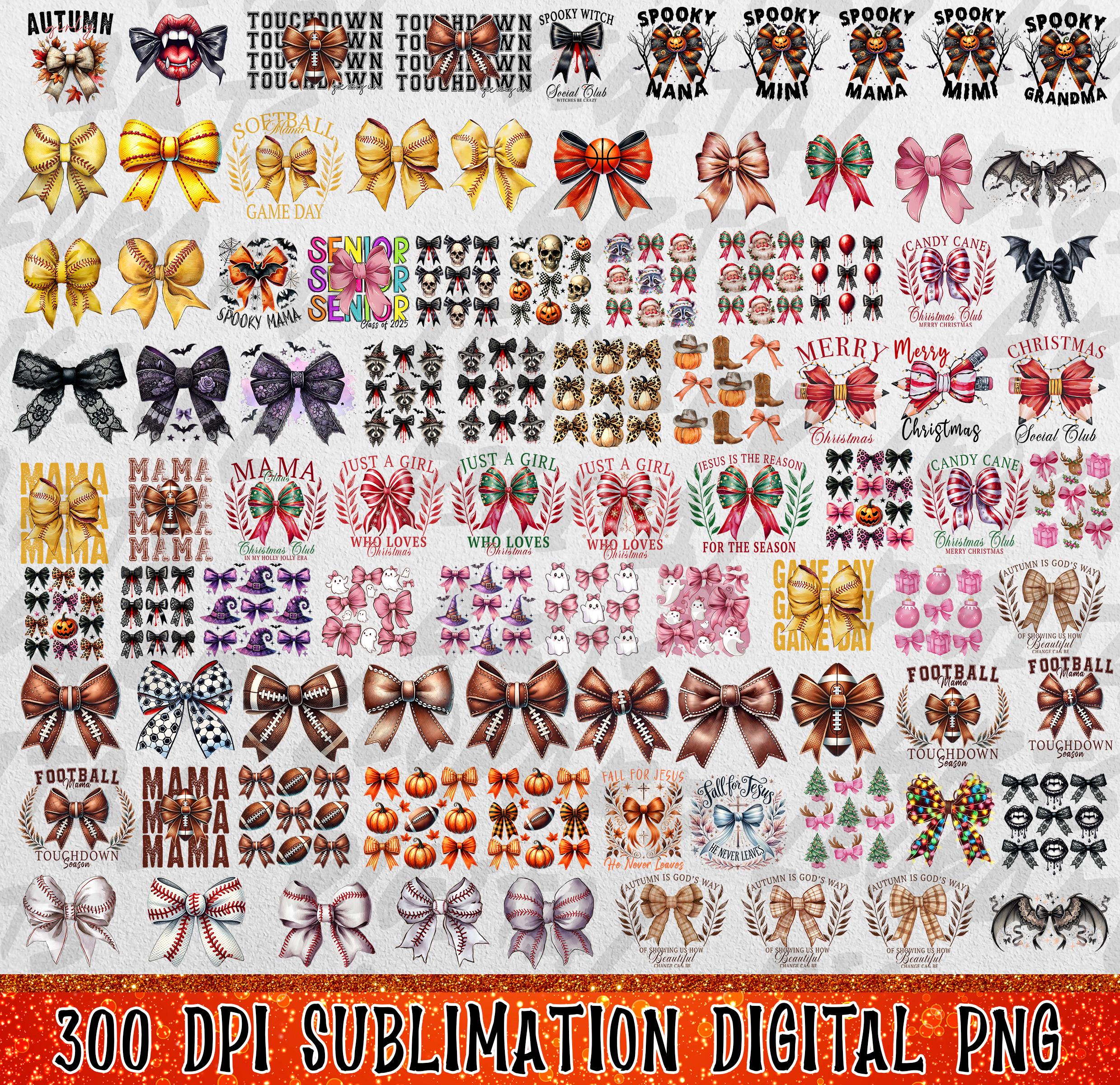85+ Halloween Bundle png, Coquette Bow bundle png, Halloween bundle png, Mega bundle png, Spooky Season bundle png, Sports bundle png