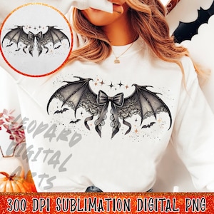 Halloween Bat Gothic Coquette Bow Png, Retro Halloween Png, Trending Png, Gothic Png, Black Bow Png, Soft Girl png, Gothic Png, Bat png