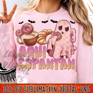 Aqui Espantan Png, Spooky Conchas Png, Pantasmas png, Spanish Halloween, Spooky Latina, Mexican Conchas, Regalos Es Espano, Mexican Ghost
